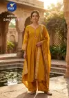 Adrija By Vitara Chanderi Jacquard Size Combo Kurtis Set 
